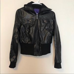 Miley Cyrus faux leather jacket